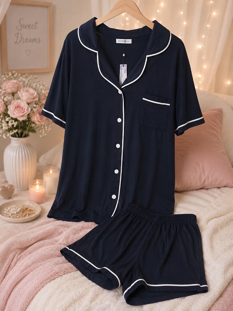 Bella Short Sleeve Top And Boxer Pajama Set From Cosabella